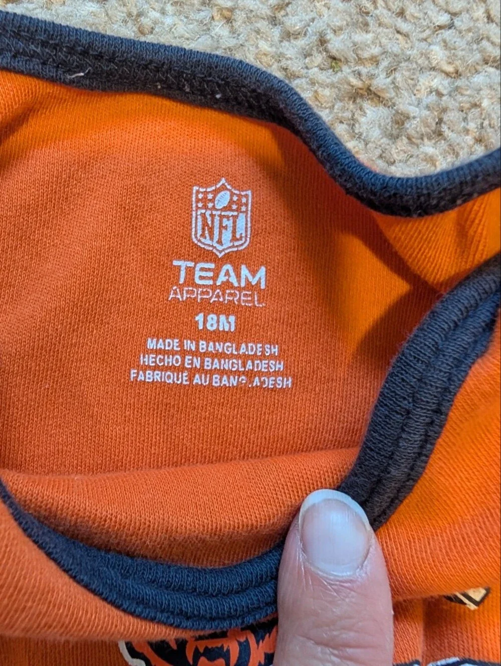 NFL Orange and Navy 'Newest Bears Fan' Kids One-Piece